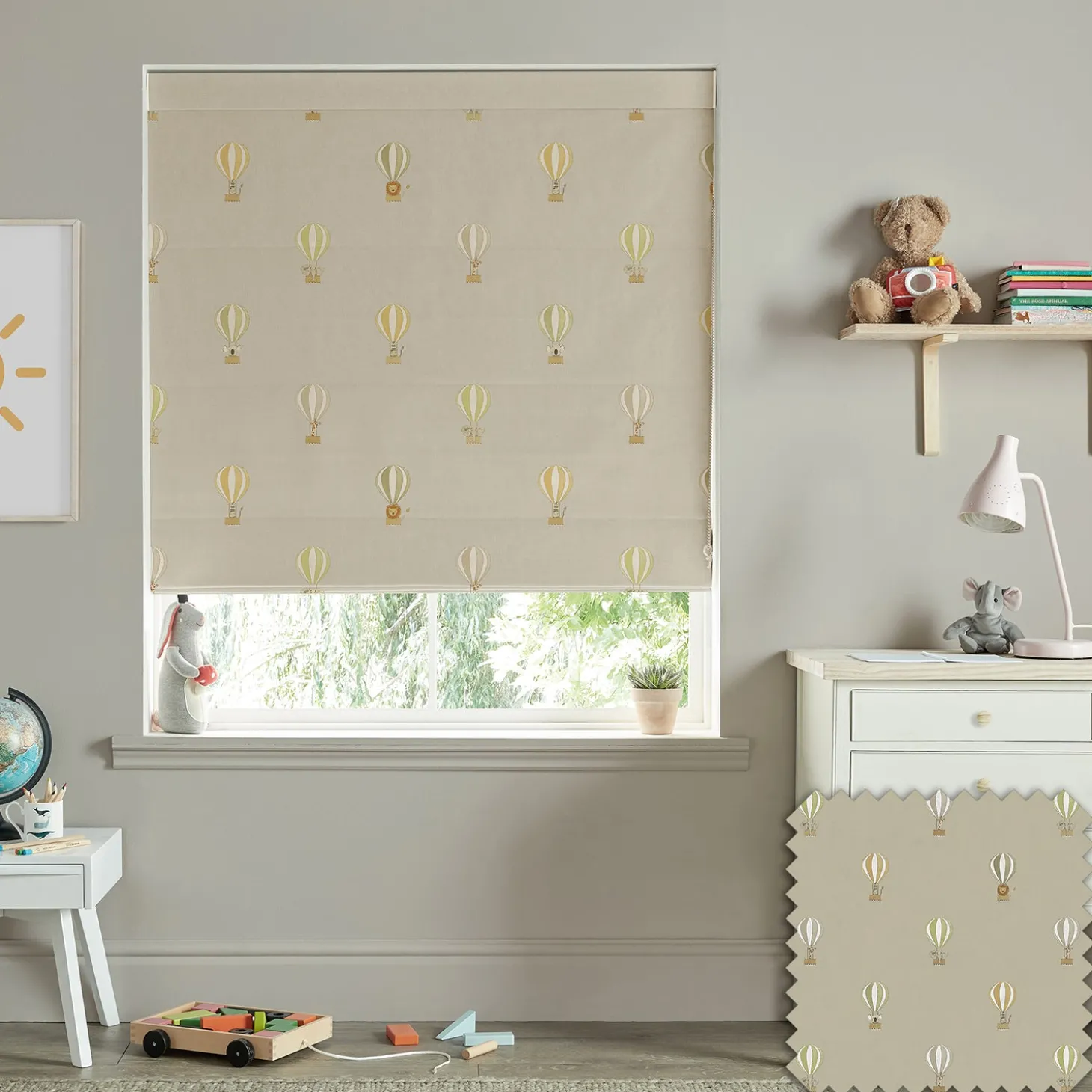 Bears & Balloons Sand Made to Measure Roman Blind