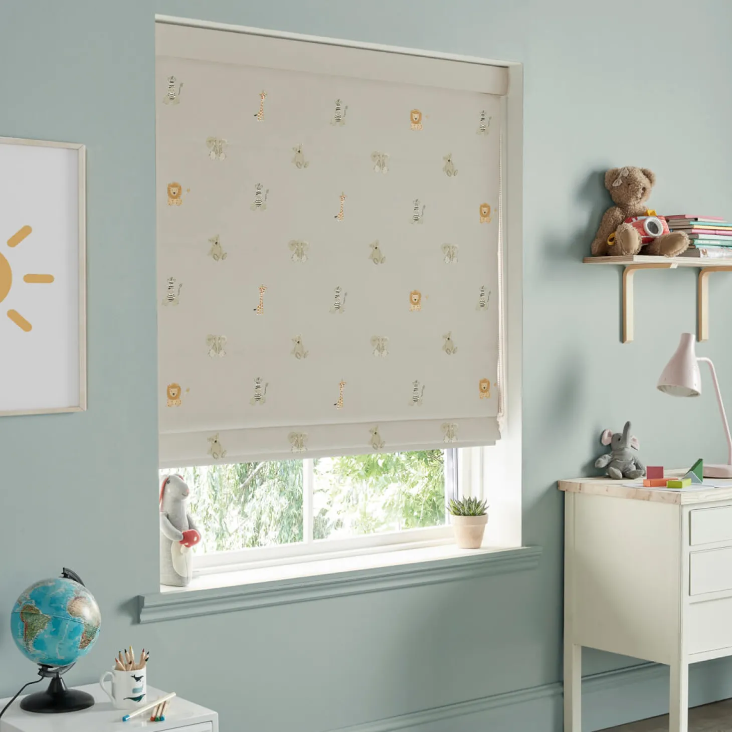 Bears Linen Look Made to Measure Roman Blind