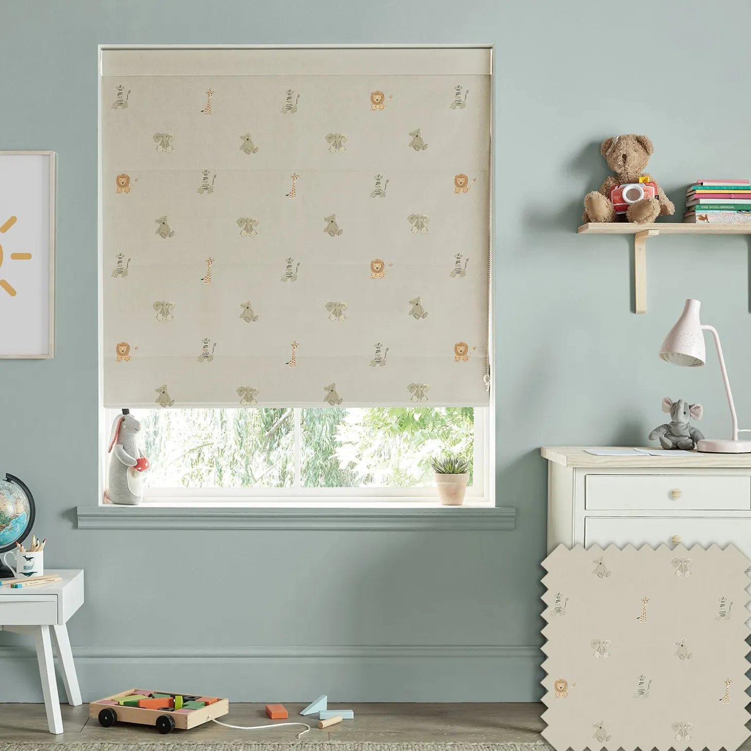 Bears Linen Look Made to Measure Roman Blind