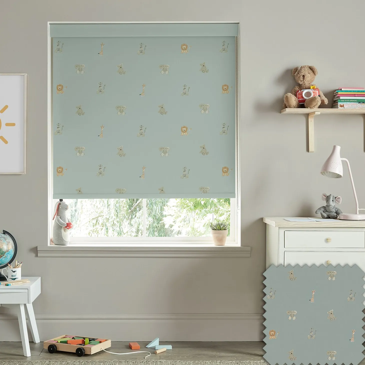 Bears Sage Green Made to Measure Roller Blind