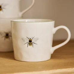 Bees Dimpled Small Stoneware Coffee Mug