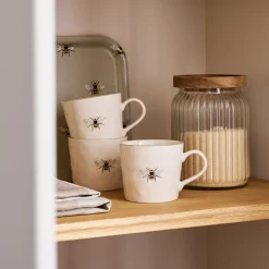 Bees Dimpled Small Stoneware Coffee Mug