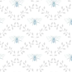 Bees & Leaves White Made to Measure Roller Blind