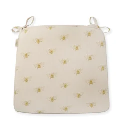 Bees Linen Seat Cushion