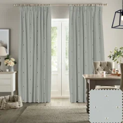 Bees Pale Slate Made to Measure Curtains