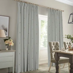 Bees Pale Slate Made to Measure Curtains