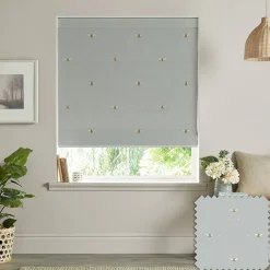 Bees Pale Slate Made to Measure Roman Blind