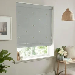 Bees Pale Slate Made to Measure Roman Blind