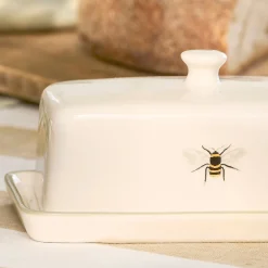 Bees Stoneware Butter Dish