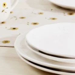 Bees White Stoneware Side Plate