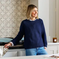 Bees Wool Cashmere Blend Jumper - Navy