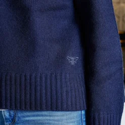 Bees Wool Cashmere Blend Jumper - Navy