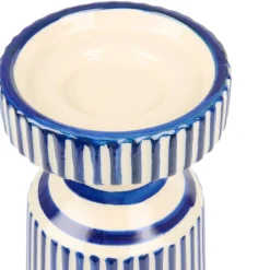 Blue & White Striped Tealight Holder