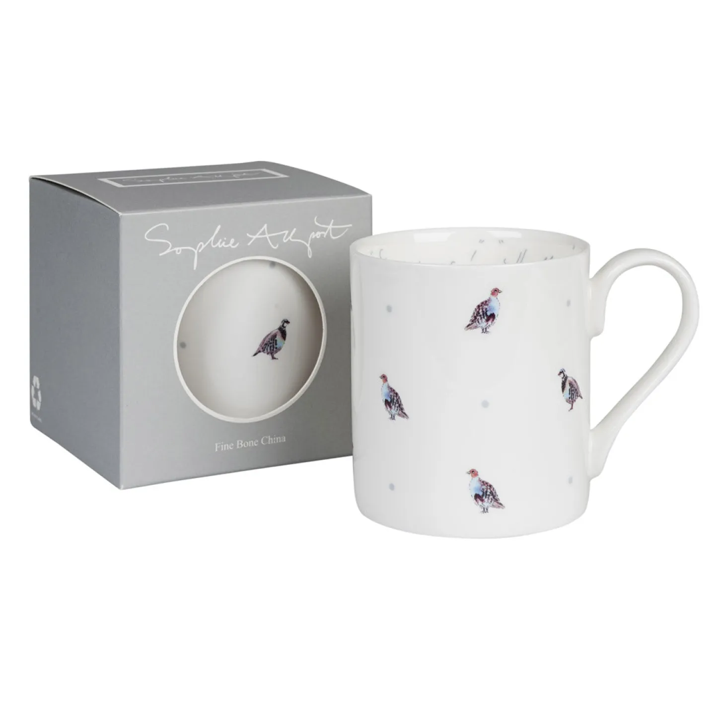 Bonjour Hello Partridge & Dot Mug