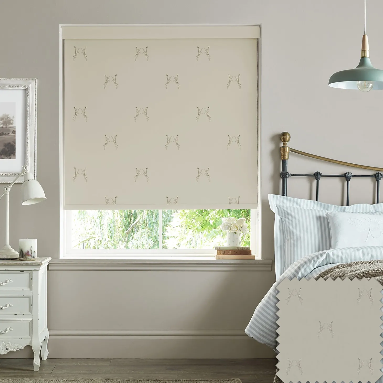 Boxing Hares Natural Made to Measure Roller Blind