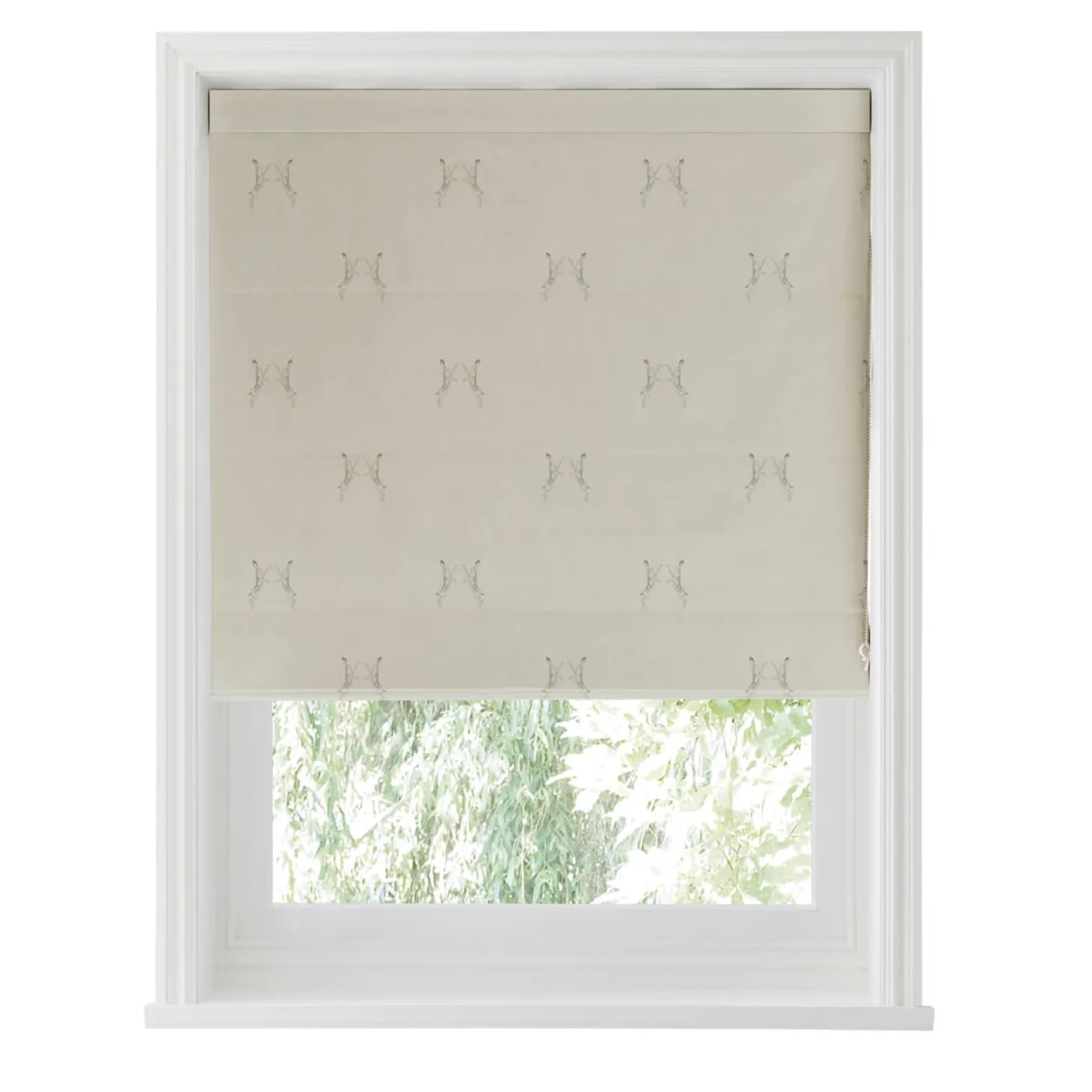 Boxing Hares Natural Made to Measure Roman Blind