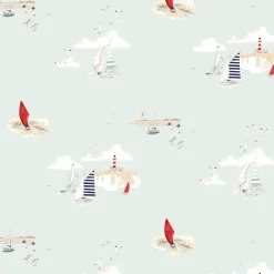 Coastal Boats Blue Made to Measure Curtains