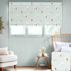 Coastal Boats Blue Made to Measure Roman Blind