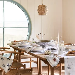 Coastal Boats Embroidered Linen Napkins (Set of 4)