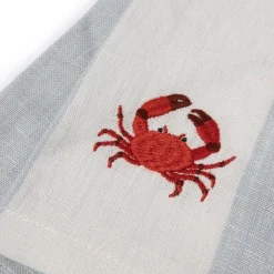 Coastal Boats Embroidered Linen Napkins (Set of 4)