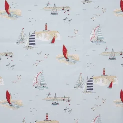 Coastal Boats Fabric By The Metre