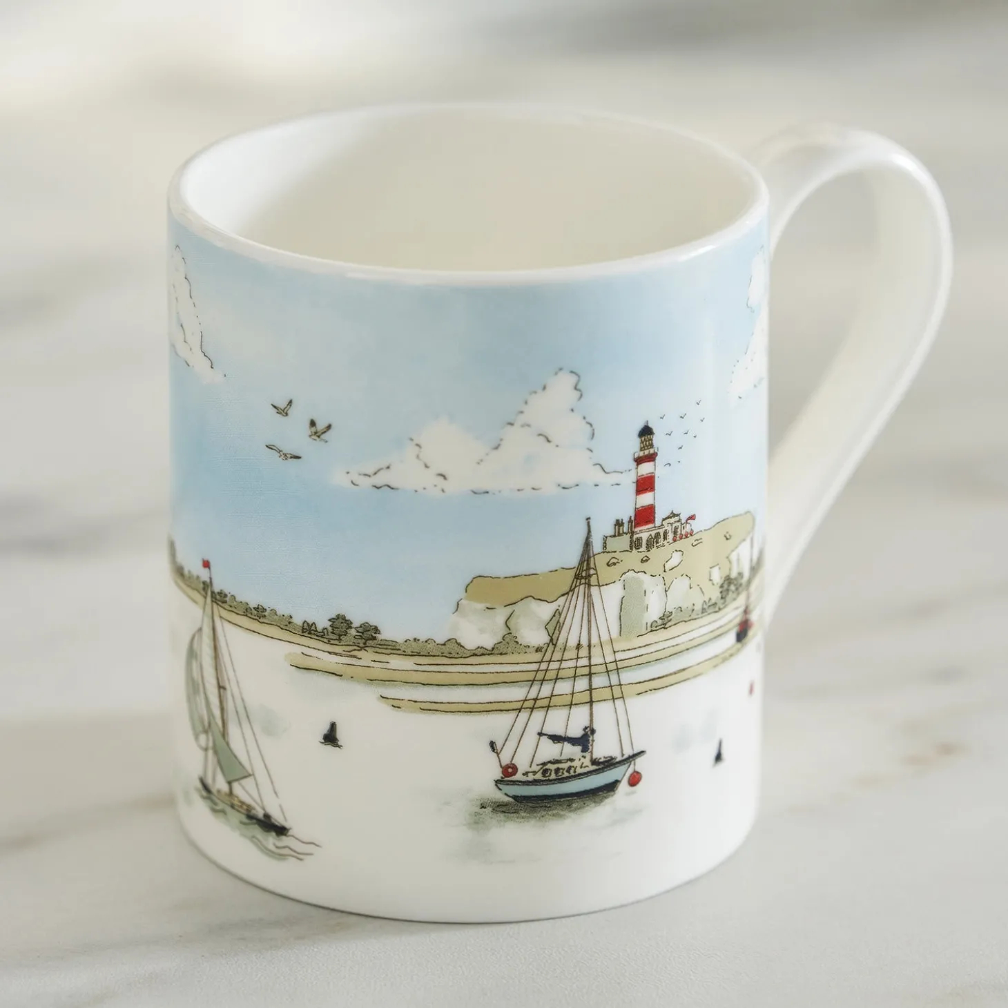 Coastal Boats Scene Mug