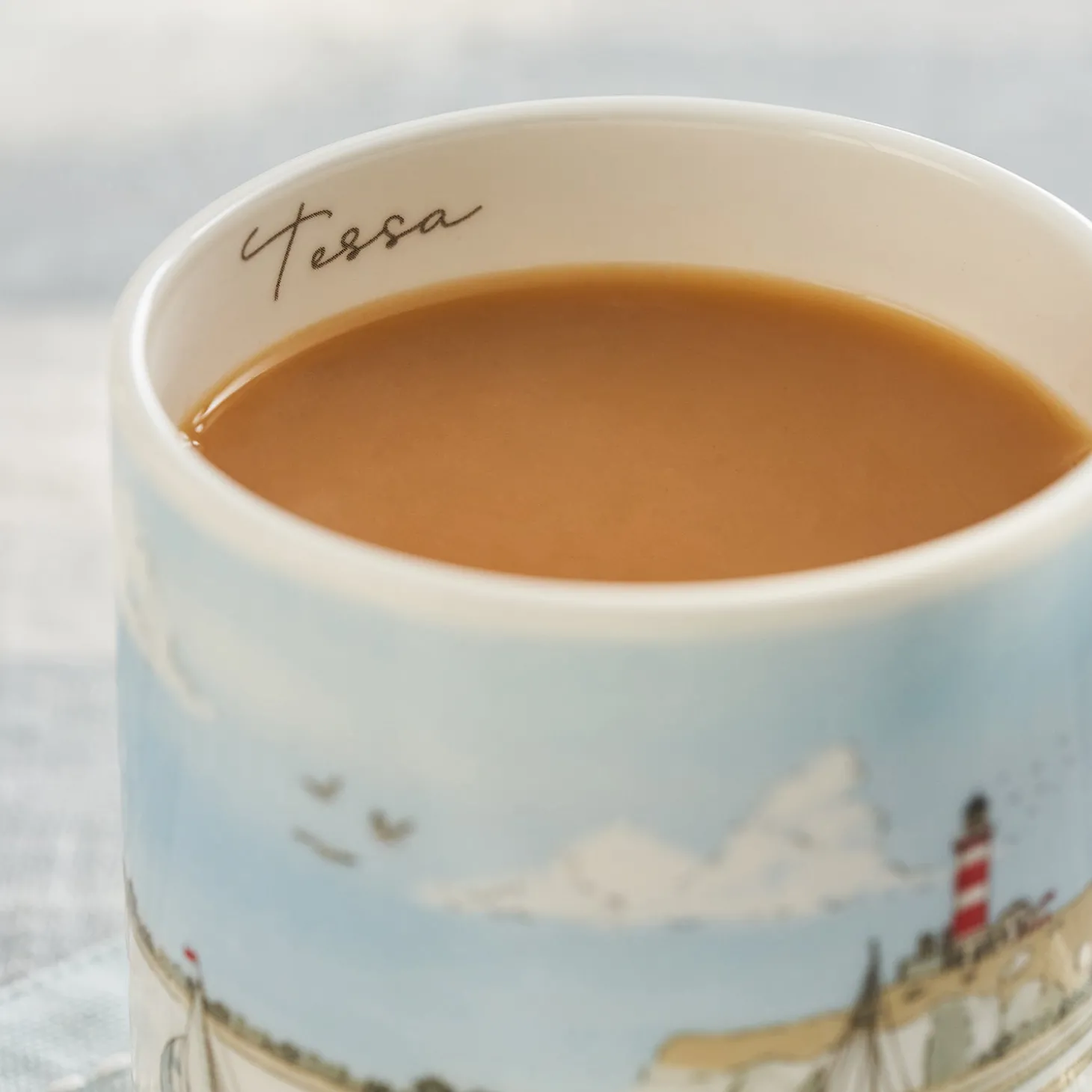 Coastal Boats Scene Mug