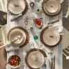 Coastal Boats Stoneware Dinner Plate - Red Stripe