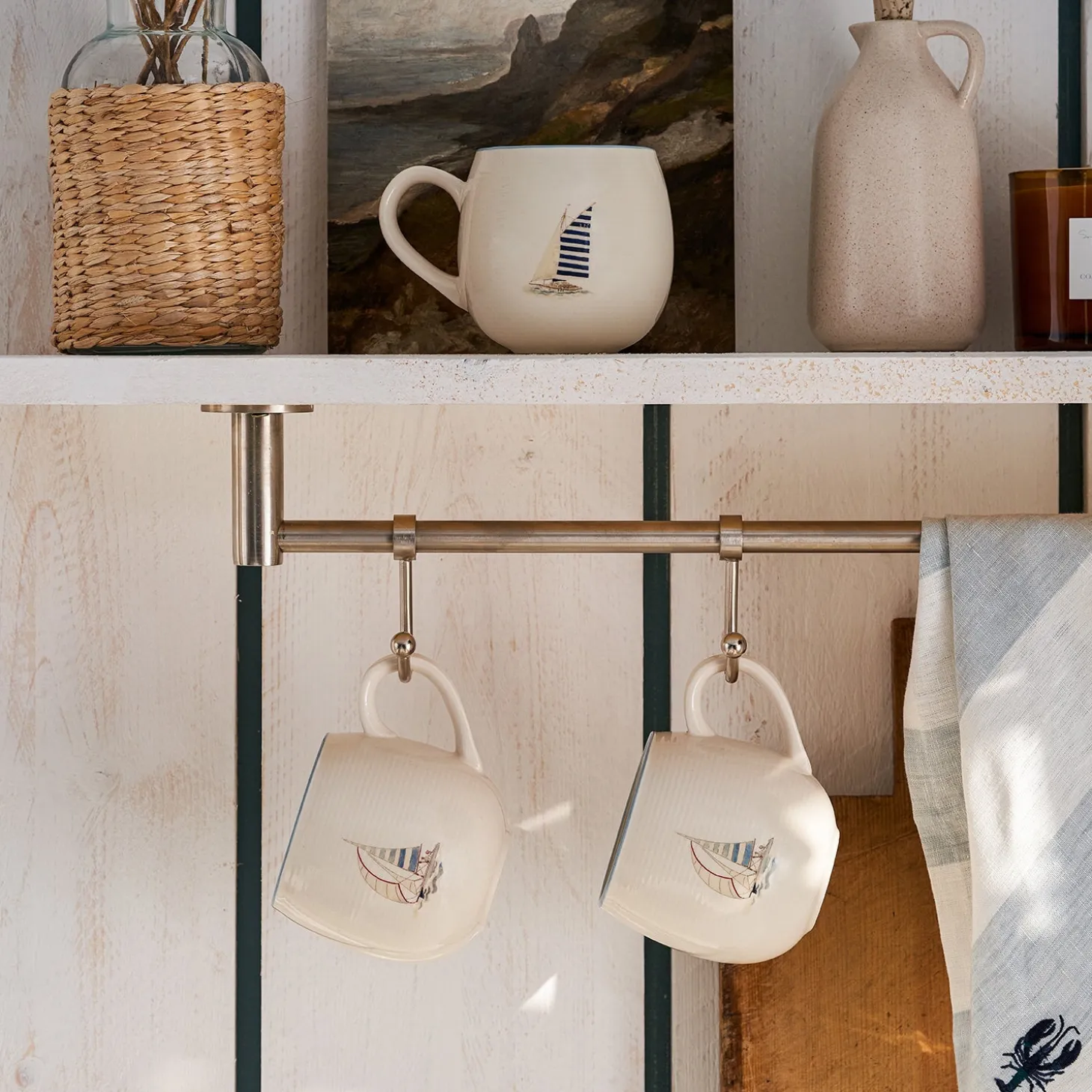 Coastal Boats Stoneware Mug