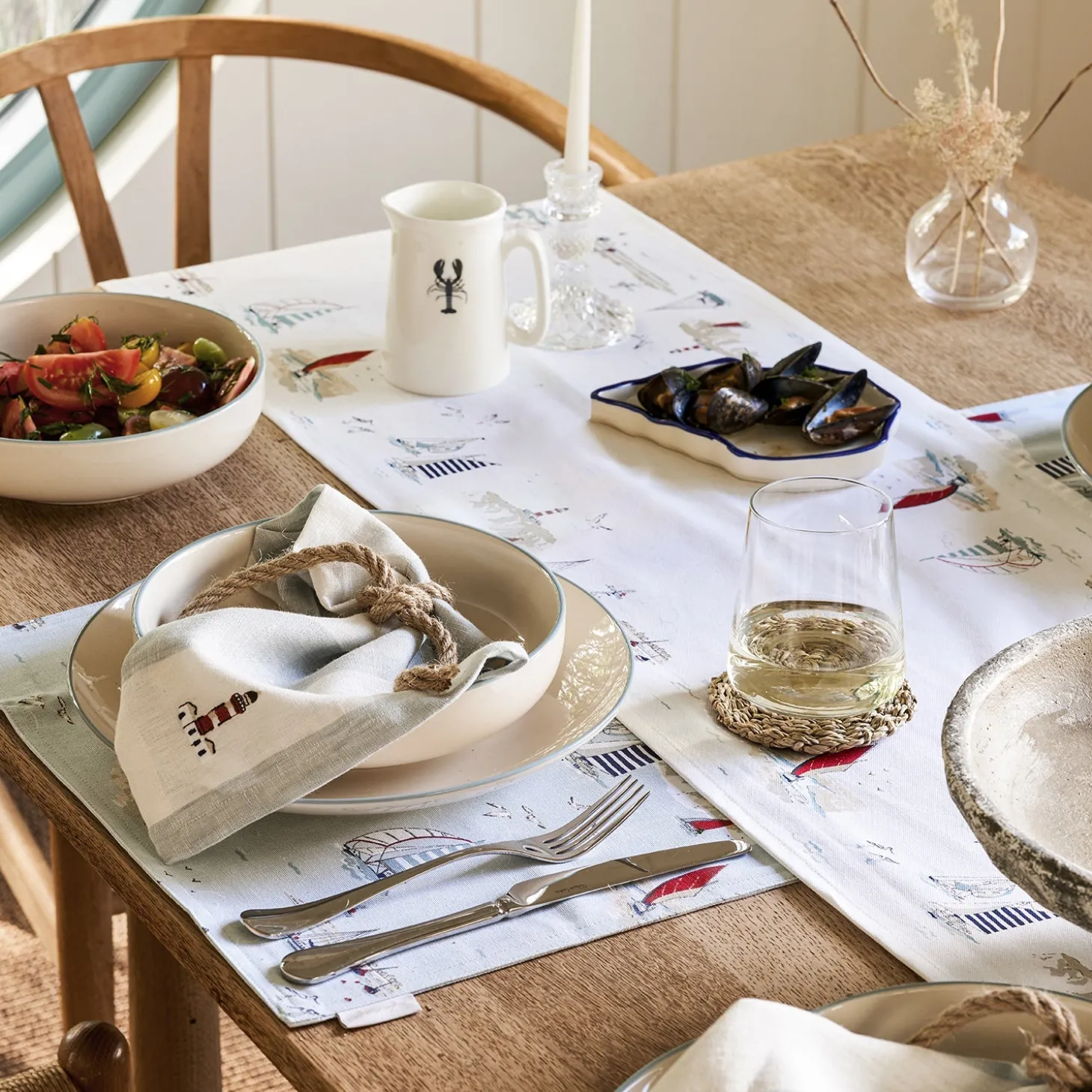 Coastal Boats Table Runner