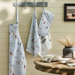 Coastal Boats Tea Towel