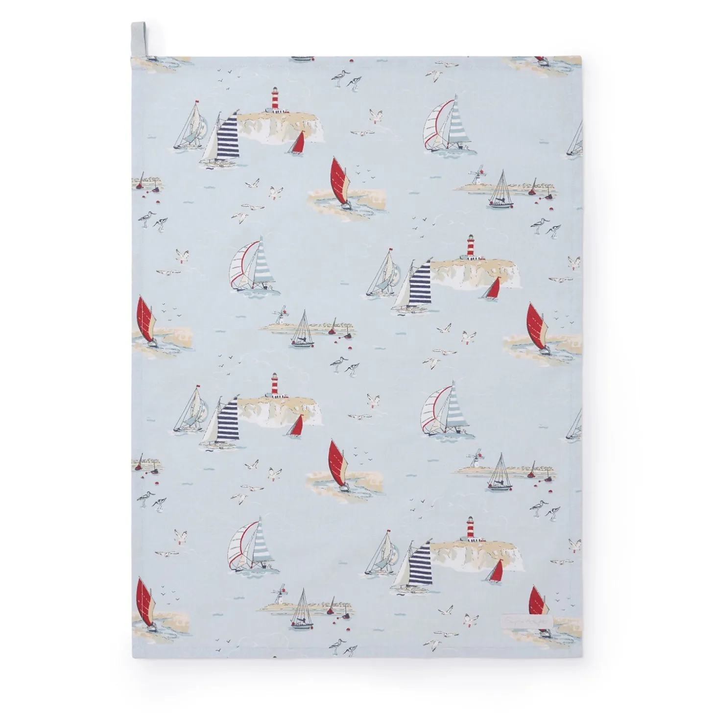 Coastal Boats Tea Towel