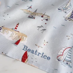 Coastal Boats Tea Towel