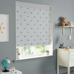 Dinosaurs Navy Made to Measure Roman Blind