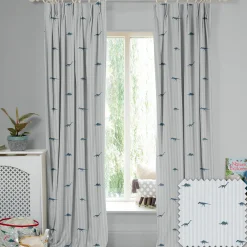 Dinosaurs Navy Made to Measure Curtains