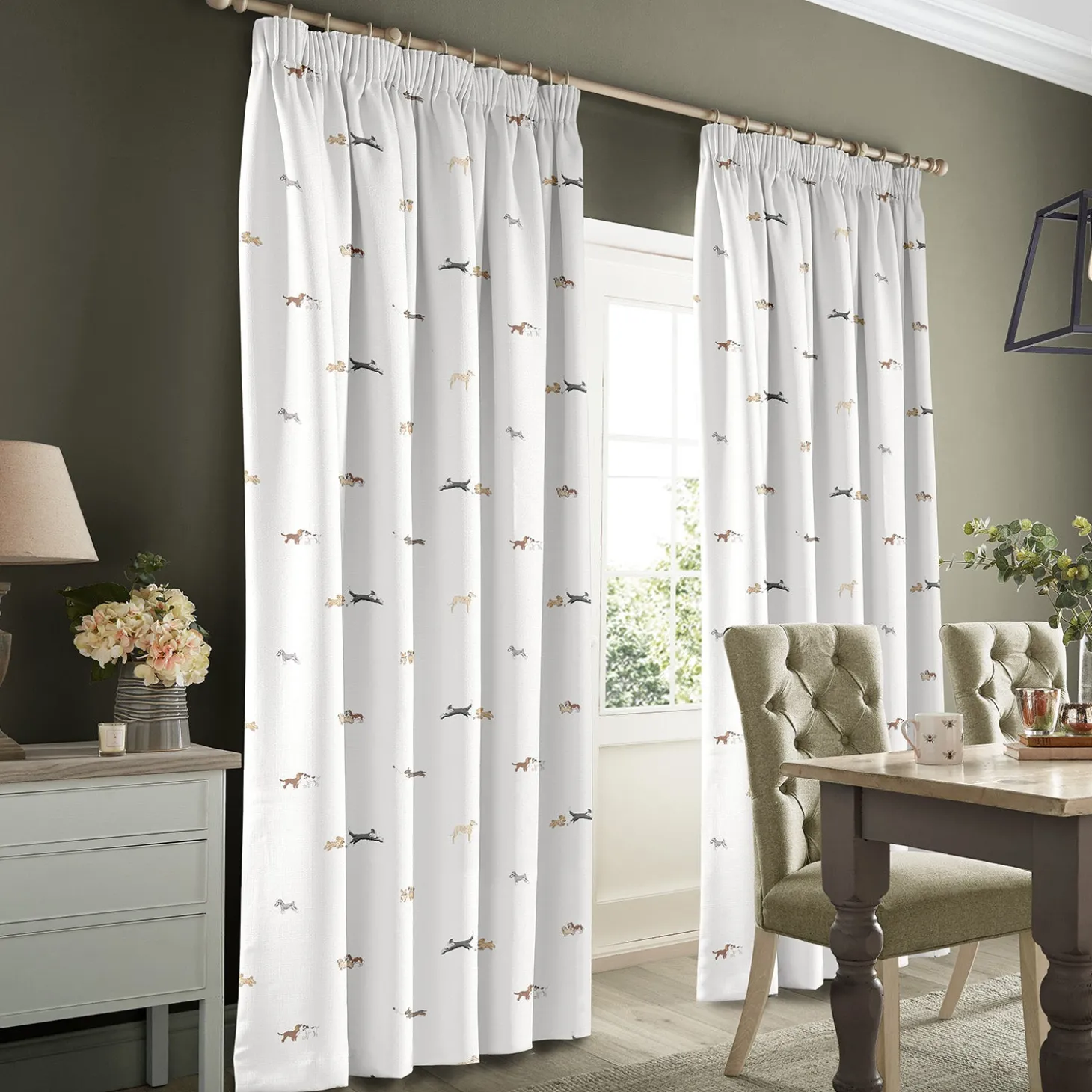 Doggy Daycare Off White Made to Measure Curtains