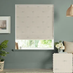 Dragonfly Duck Egg Linen Look Made to Measure Roman Blind