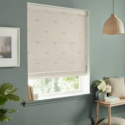Dragonfly Duck Egg Linen Look Made to Measure Roman Blind