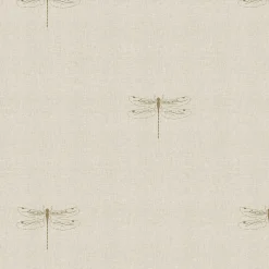 Dragonfly Gold Linen Look Made to Measure Curtains