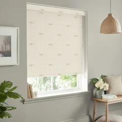 Dragonfly Gold Linen Look Made to Measure Roller Blind
