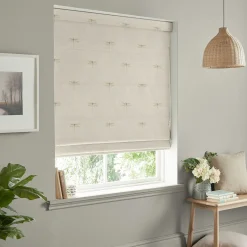 Dragonfly Gold Linen Look Made to Measure Roman Blind