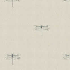 Dragonfly Teal Linen Look Made to Measure Roller Blind