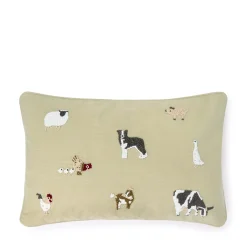 Farm Friends Embroidered Cushion
