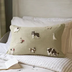Farm Friends Embroidered Cushion