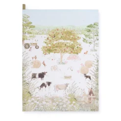 Farm Friends Scene Tea Towel