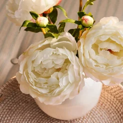 Faux Classic White Peony
