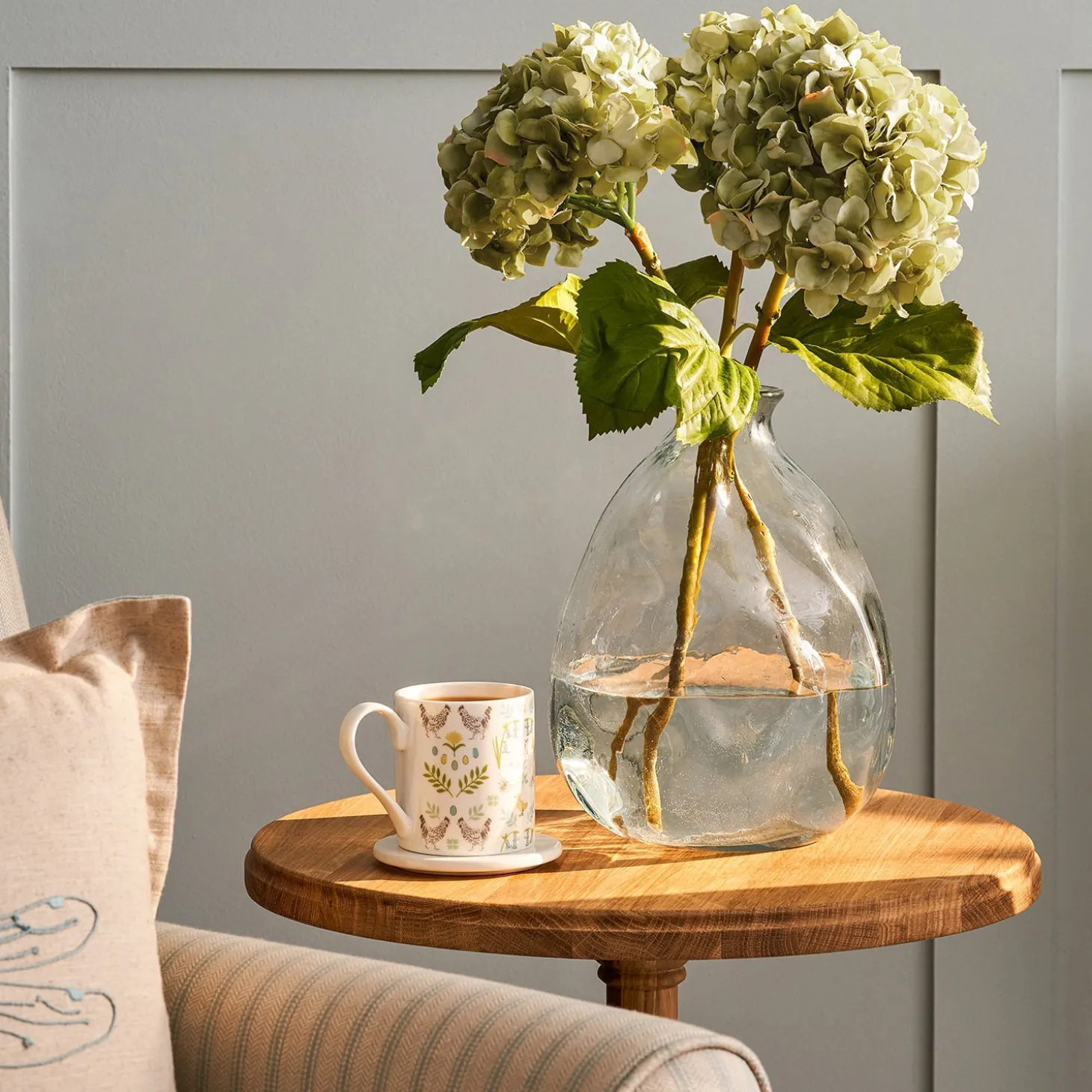 Faux Dried Green Hydrangea