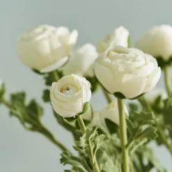 Faux Ranunculus Spray - White