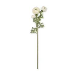 Faux Ranunculus Spray - White