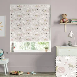 Forest Ponies Soft Pink Made to Measure Roman Blind